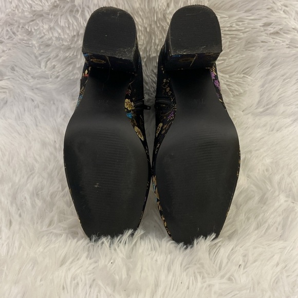 Diba,Women’s,Black,Floral,Embroidered,Block Heel,Ankle Boots.Size-7M - Picture 8 of 10